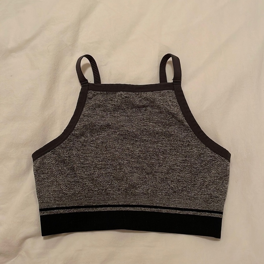 Aerie High Neck Dark Gray Sports Bra Size Medium